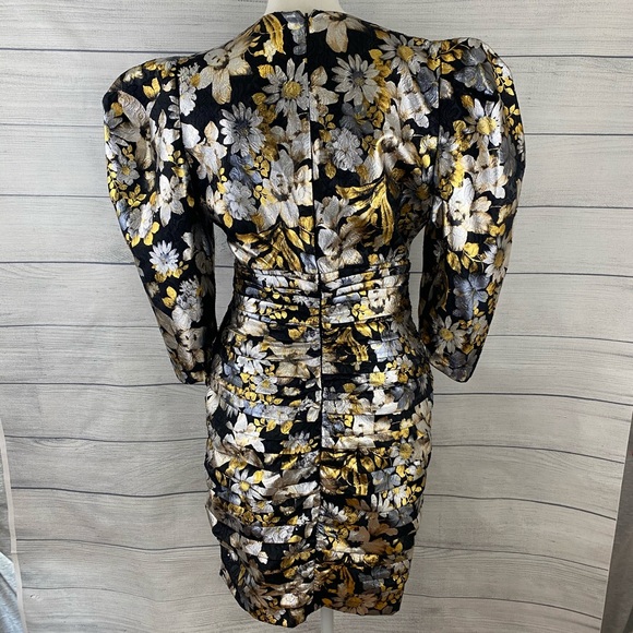 Bebe Metalic Ruched Mini Dress - Picture 5 of 8